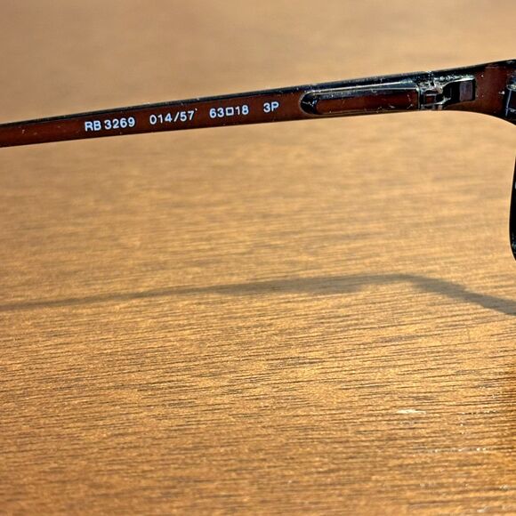 RAY BAN Mens Sunglasses Brown Polarized Crystal Flex Sleek Classic Rare RB3269 - Picture 5 of 8